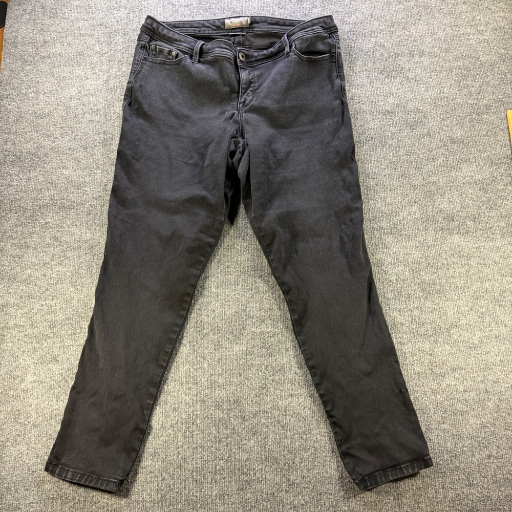 Torrid Luxe Skinny Jeans Womens 16R Black Sateen Stretch Mid Rise Tapered Leg